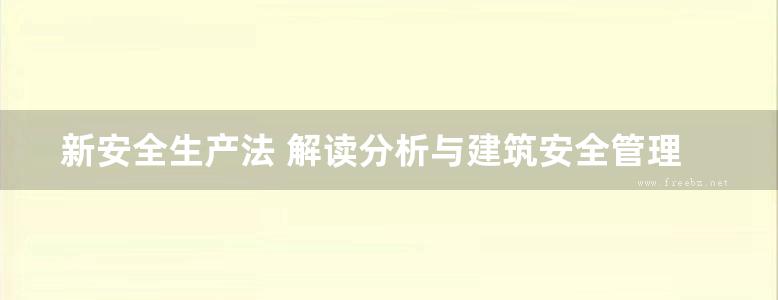 新安全生产法 解读分析与建筑安全管理应用指南-李钢强